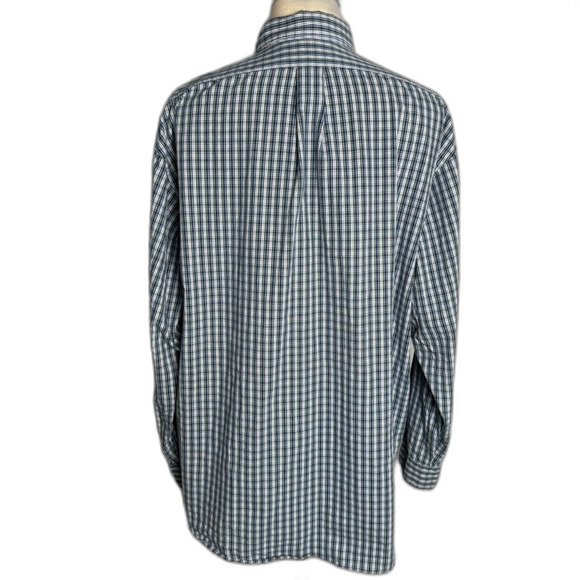Ralph Lauren Vintage 100% Blake Cotton Long Sl. Button Down XL, Blue Plaid Pony - Picture 3 of 8